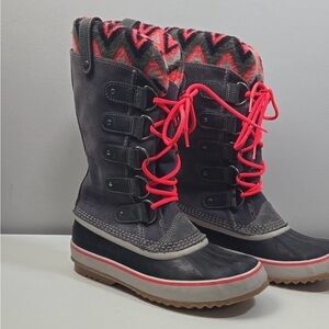 Sorel Women's Gray and Pink Winter Boots